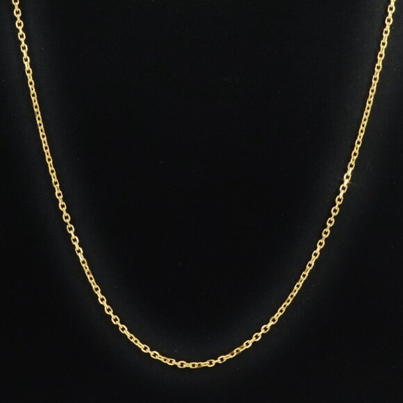 14K Yellow Gold Heavy Cable Slide Chain Necklace / Adjustable length up to 22" - Picture 5 of 8